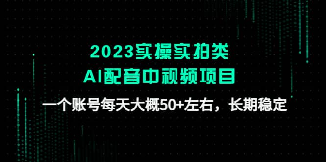 2023实操实拍类AI配音中视频项目，一个账号每天大概50+左右，长期稳定-一起发