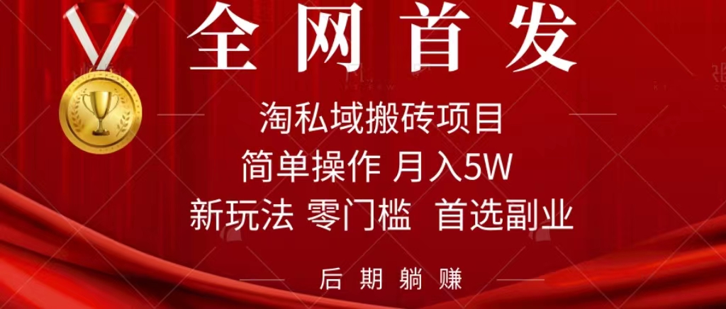 淘私域搬砖项目，利用信息差月入5W，每天无脑操作1小时，后期躺赚-一起发