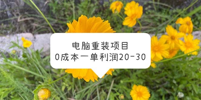 电脑系统重装项目，0成本一单利润20-30-一起发