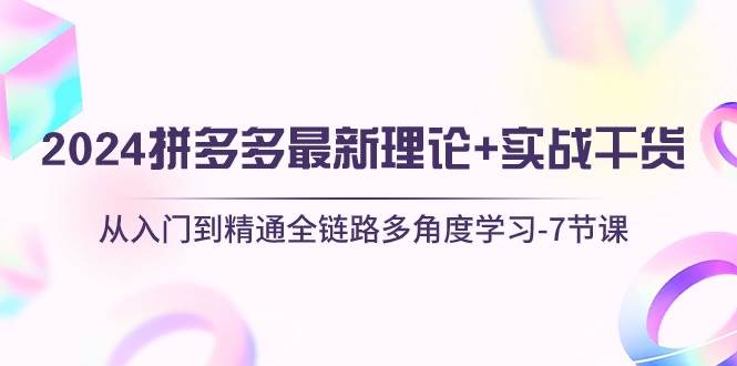 2024拼多多 最新理论+实战干货，从入门到精通全链路多角度学习-7节课-一起发