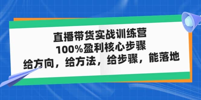 直播带货实战训练营：100%盈利核心步骤，给方向，给方法，给步骤，能落地-一起发