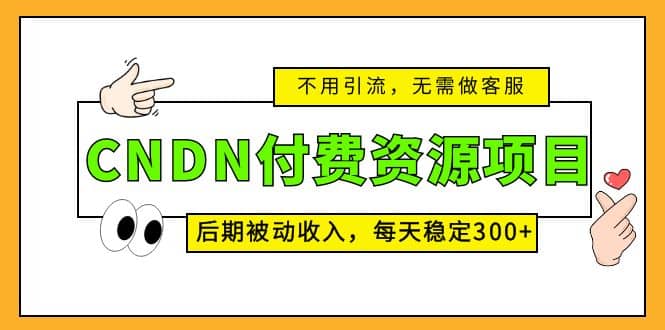 CNDN付费资源项目，不用引流，无需做客服，后期被动收入-一起发