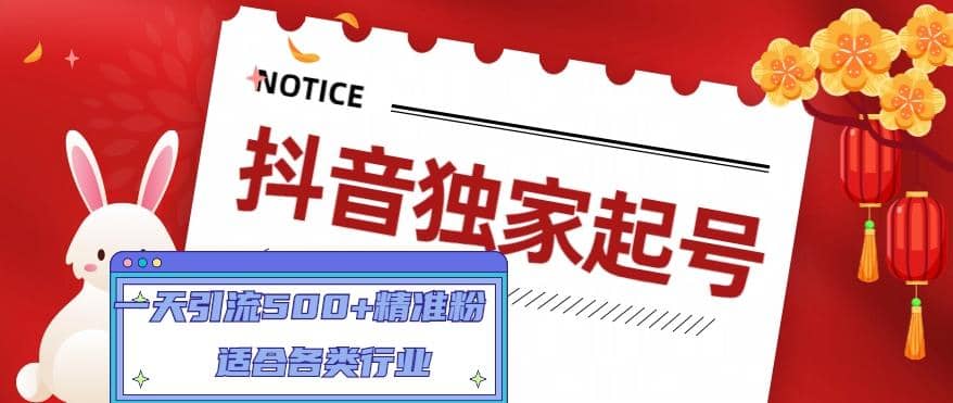 抖音独家起号，适合各类行业（9节视频课）-一起发