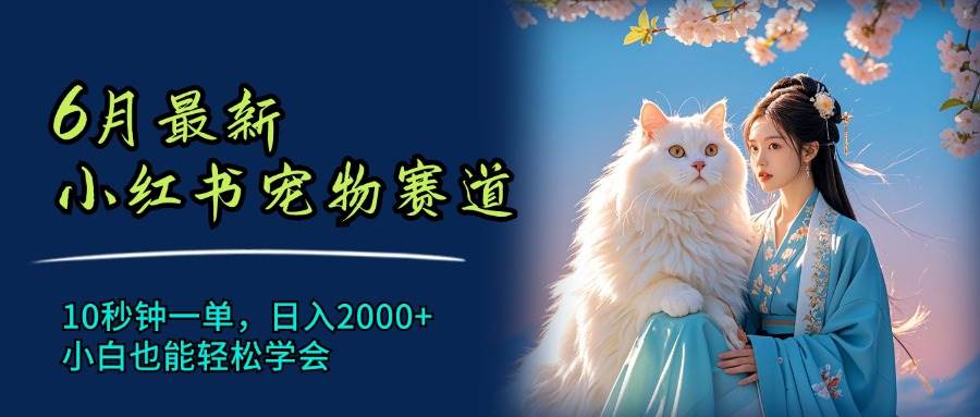 6月最新小红书宠物赛道，10秒钟一单，日入2000+，小白也能轻松学会-一起发
