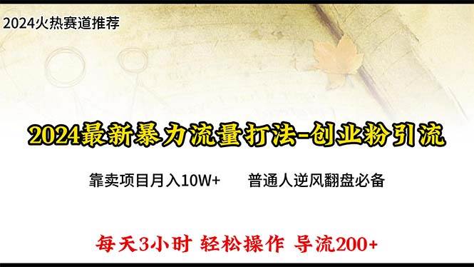 2024年最新暴力流量打法，每日导入300+，靠卖项目月入10W+-一起发