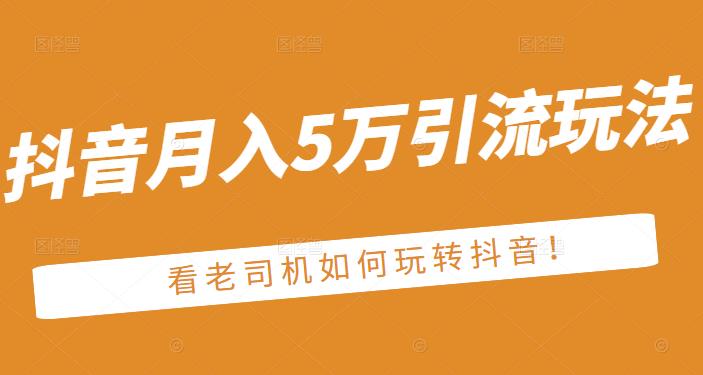 老古董·抖音月入5万引流玩法,看看老司机如何玩转抖音(附赠:抖音另类引流思路)-一起发