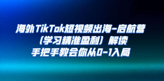海外TikTok短视频出海-启航营（学习精准盈利）解读，手把手教会你从0-1入局-一起发
