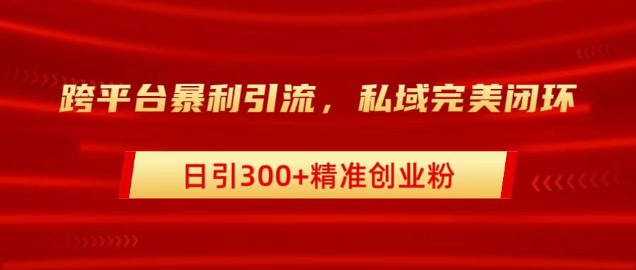 跨平台暴力引流,私域完美闭环,日引300+精准创业粉-一起发