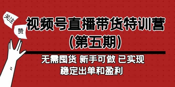 视频号直播带货特训营（第五期）无需囤货 新手可做 已实现稳定出单和盈利-一起发