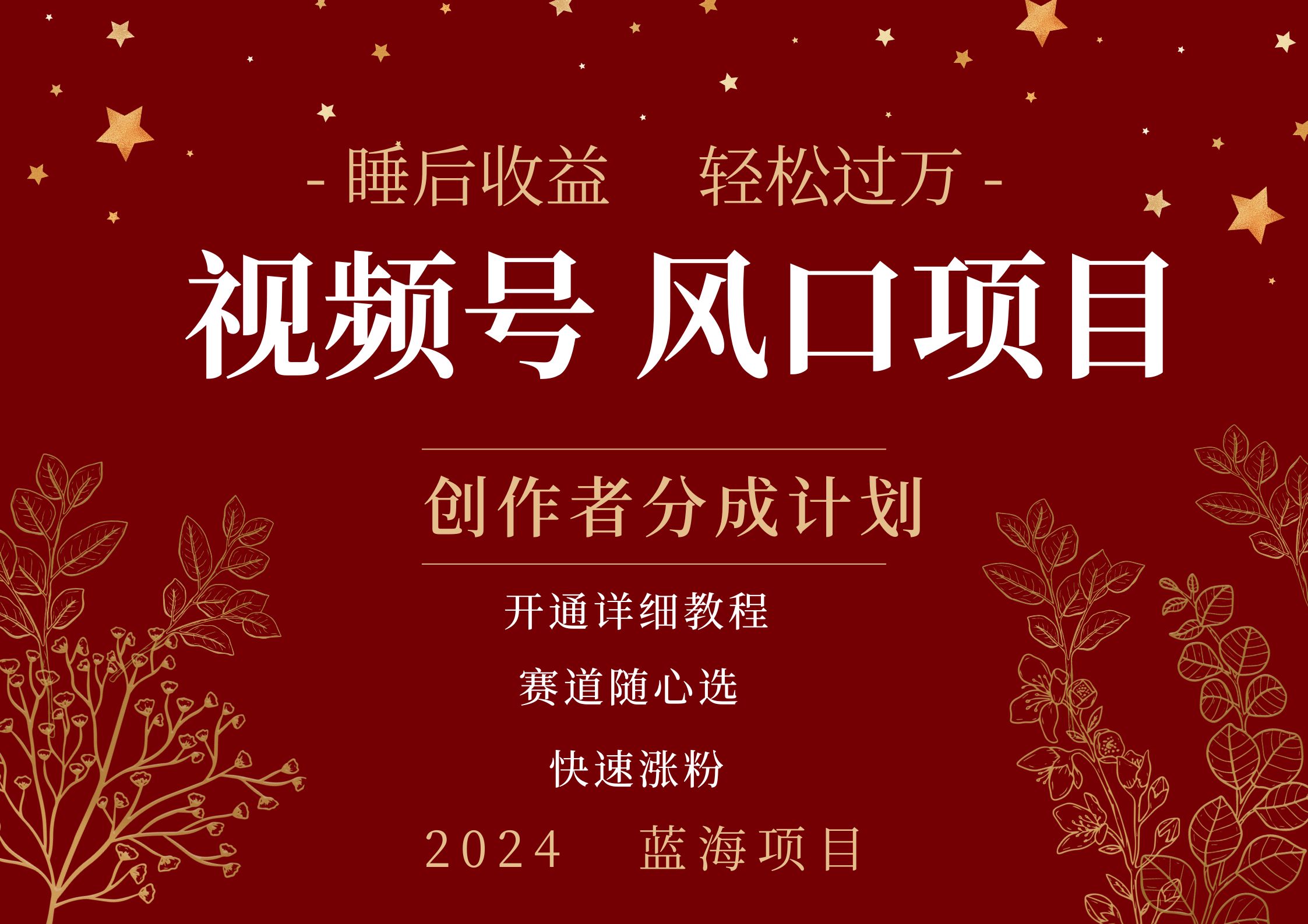 拥有睡眠收益的微信视频号大风口项目,轻松月入过万+,多赛道选择,可矩阵,玩法简单轻松上手-一起发