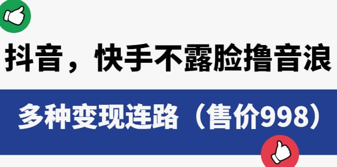 抖音，快手不露脸撸音浪项目，多种变现连路（售价998）-一起发