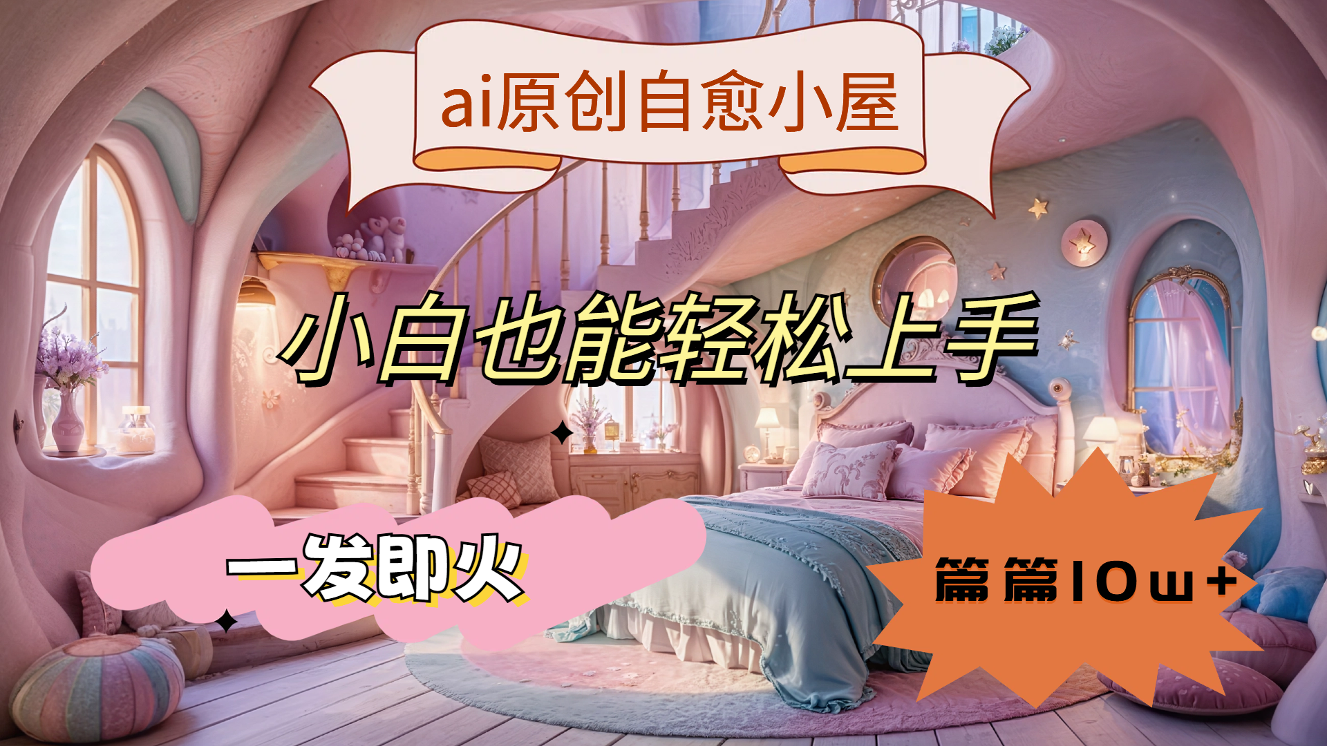 ai原创治愈小屋，小白也能轻松上手，一发即火，篇篇10w+-一起发