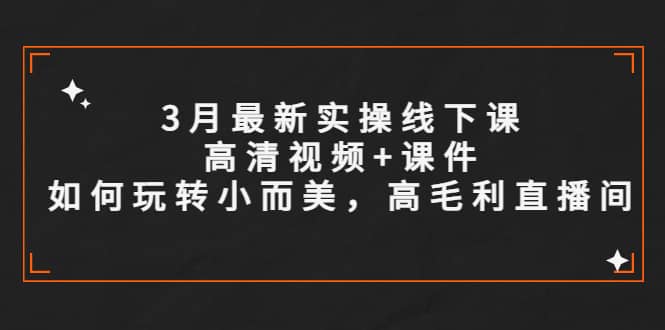 3月最新实操线下课高清视频+课件,如何玩转小而美,高毛利直播间-一起发