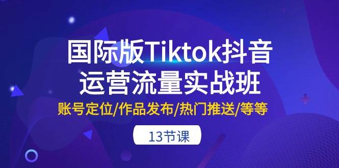 国际版Tiktok抖音运营流量实战班：账号定位/作品发布/热门推送/等等-13节-一起发