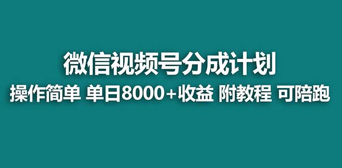 【蓝海项目】视频号分成计划最新玩法，单天收益8000+，附玩法教程，24年…-一起发