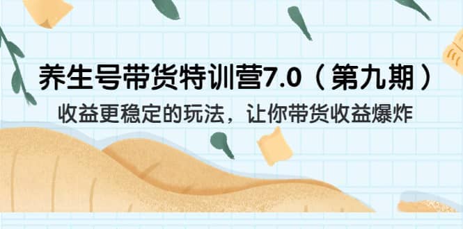 养生号带货特训营7.0(第九期)收益更稳定的玩法 让你带货收益爆炸(11节)-一起发