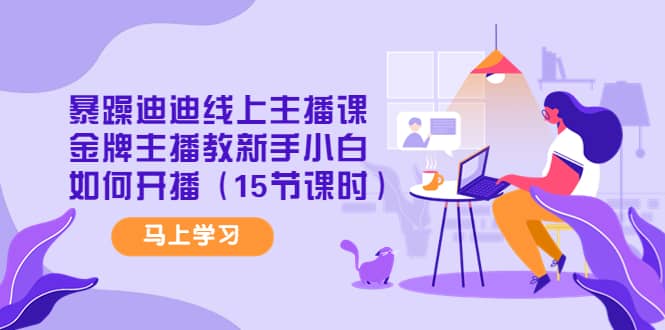 暴躁迪迪线上主播课，金牌主播教新手小白如何开播（15节课时）-一起发