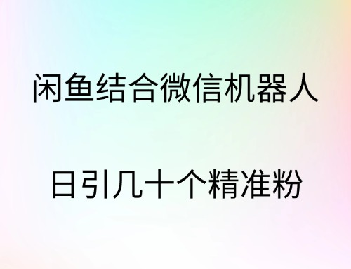 闲鱼结合微信机器人，日引几十个精准粉-一起发