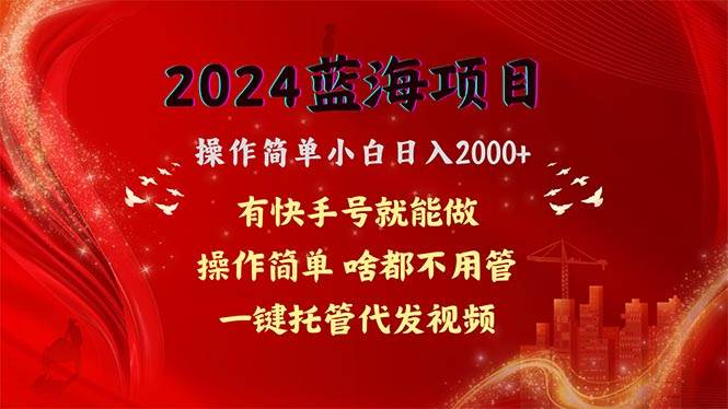 2024蓝海项目，网盘拉新，操作简单小白日入2000+，一键托管代发视频，…-一起发