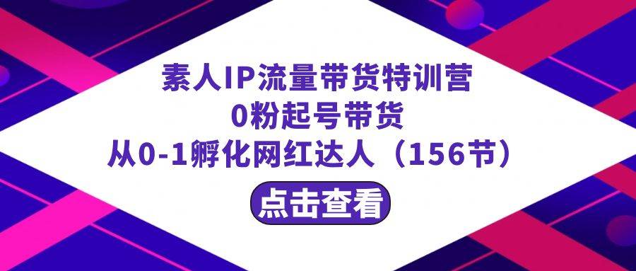 繁星·计划素人IP流量带货特训营：0粉起号带货 从0-1孵化网红达人（156节）-一起发