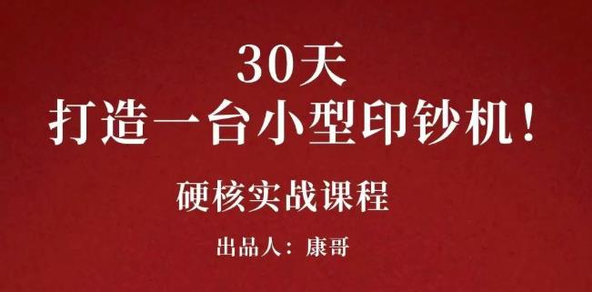 康哥30天打造一台小型印钞机：躺赚30万的项目完整复盘（视频教程）-一起发