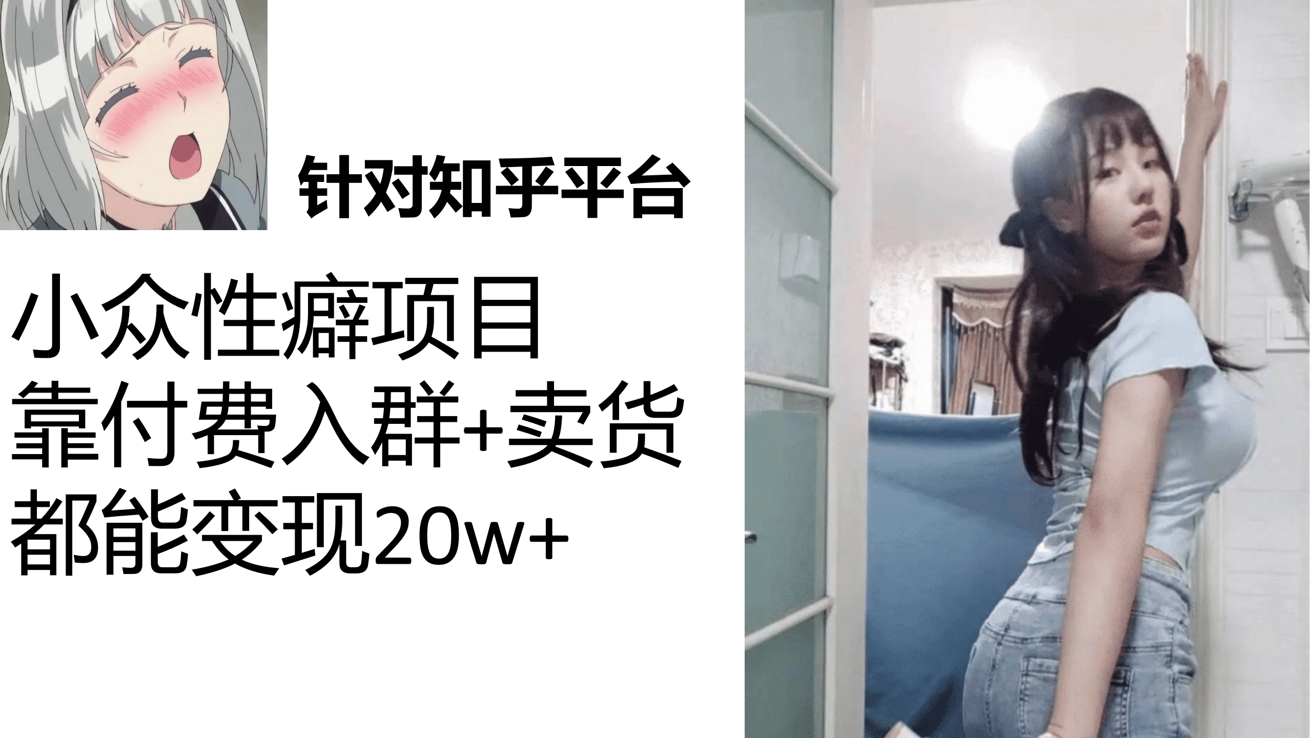知乎小众性癖项目，Lsp的钱才是最好赚的，付费建群+卖货变现20w-一起发