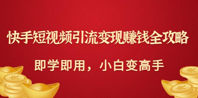 快手短视频引流变现赚钱全攻略：即学即用，小白变高手（价值980元）-一起发