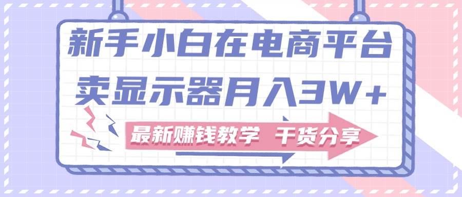 新手小白如何做到在电商平台卖显示器月入3W+，最新赚钱教学干货分享-一起发
