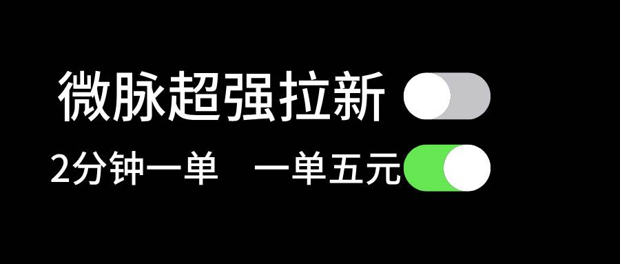 微脉超强拉新， 两分钟1单， 一单利润5块，适合小白-一起发