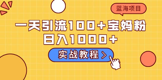 一天引流100+宝妈粉，日入1000+的蓝海项目（实战教程）-一起发