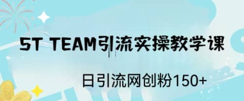 ST TEAM引流实操课,日引流网创粉100+-一起发