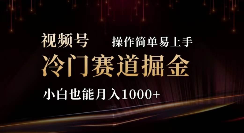 2024视频号冷门赛道掘金，操作简单轻松上手，小白也能月入1000+-一起发