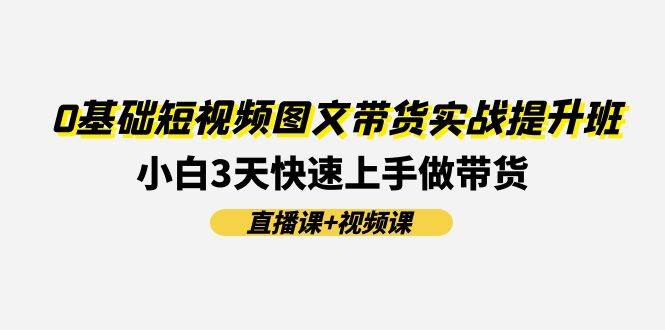 0基础短视频图文带货实战提升班(直播课+视频课)：小白3天快速上手做带货-一起发