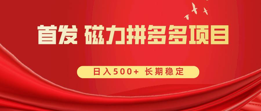 首发 磁力拼多多自撸  日入500+-一起发