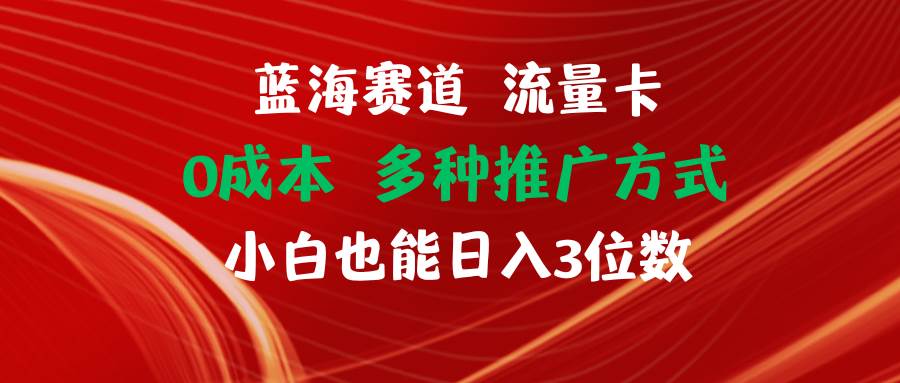 蓝海赛道 流量卡 0成本 小白也能日入三位数-一起发