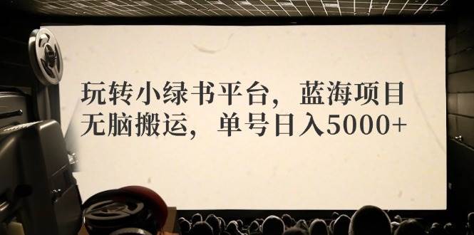 玩转小绿书平台,蓝海项目,无脑搬运,单号日入5000+-一起发