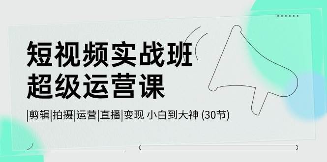 短视频实战班-超级运营课，|剪辑|拍摄|运营|直播|变现 小白到大神 (30节)-一起发