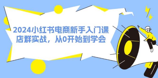 2024小红书电商新手入门课，店群实战，从0开始到学会（31节）-一起发