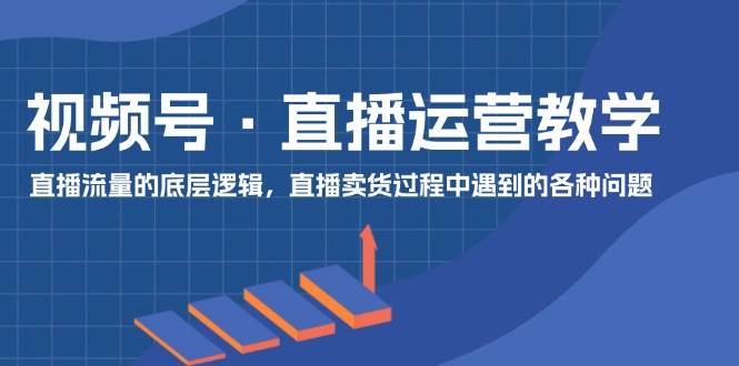 视频号 直播运营教学：直播流量的底层逻辑，直播卖货过程中遇到的各种问题-一起发