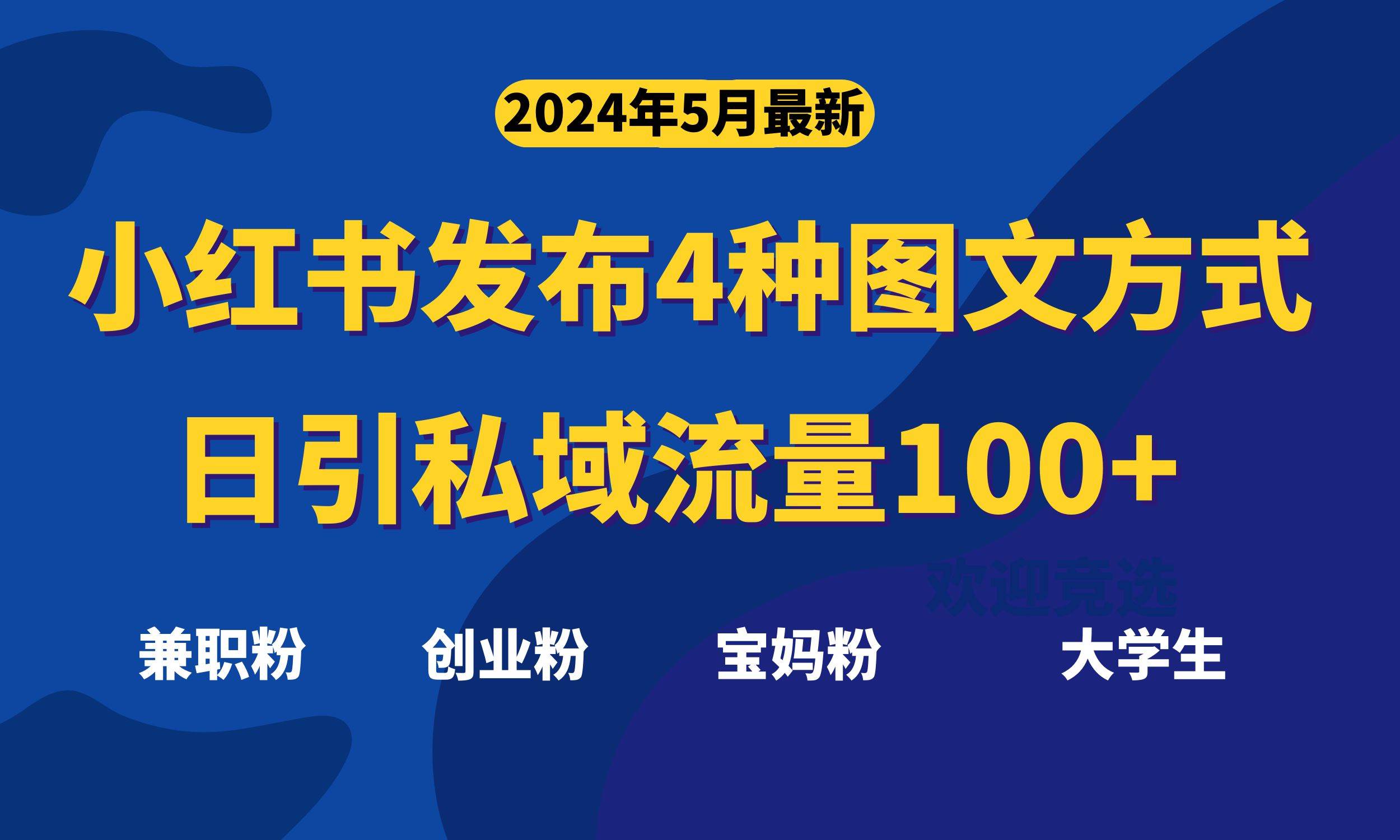 最新小红书发布这四种图文，日引私域流量100+不成问题，-一起发