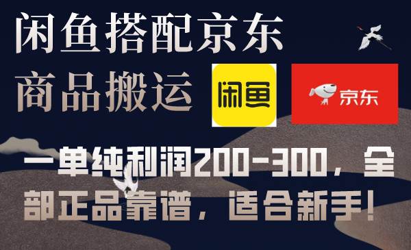 闲鱼搭配京东备份库搬运,一单纯利润200-300,全部正品靠谱,适合新手!-一起发