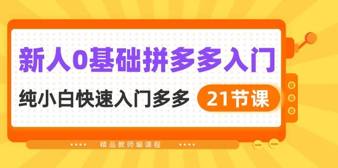 新人0基础拼多多入门，纯小白快速入门多多（21节课）-一起发