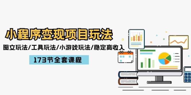 小程序变现项目玩法：图文玩法/工具玩法/小游戏玩法/稳定高收入/173节课程-一起发