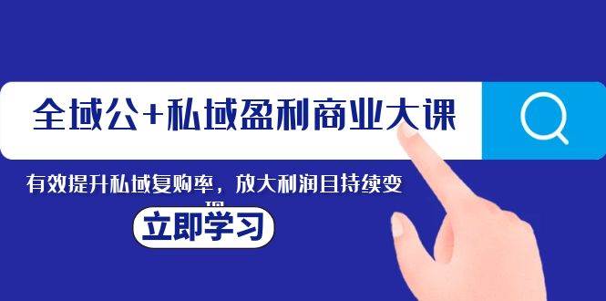 全域公+私域盈利商业大课，有效提升私域复购率，放大利润且持续变现-一起发