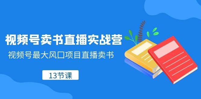 视频号-卖书直播实战营，视频号最大风囗项目直播卖书（13节课）-一起发