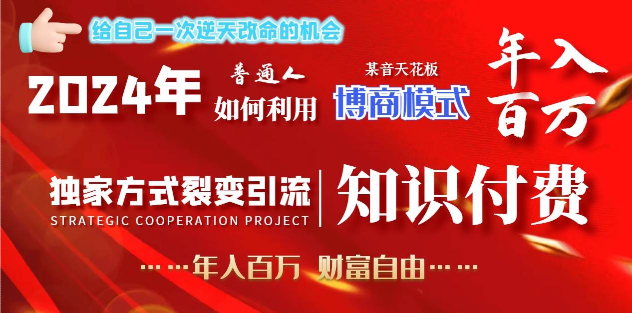2024年普通人如何利用博商模式做翻身项目年入百万，财富自由-一起发