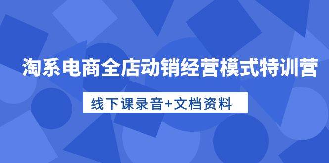 淘系电商全店动销经营模式特训营,线下课录音+文档资料-一起发
