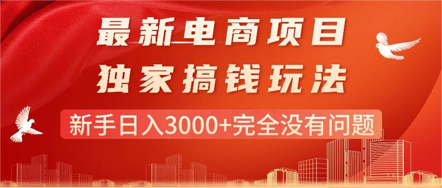 最新电商项目-搞钱玩法，新手日入3000+完全没有问题-一起发