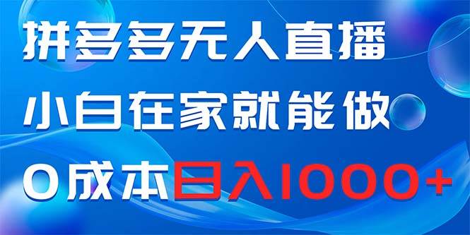 拼多多无人直播，小白在家就能做，0成本日入1000+-一起发