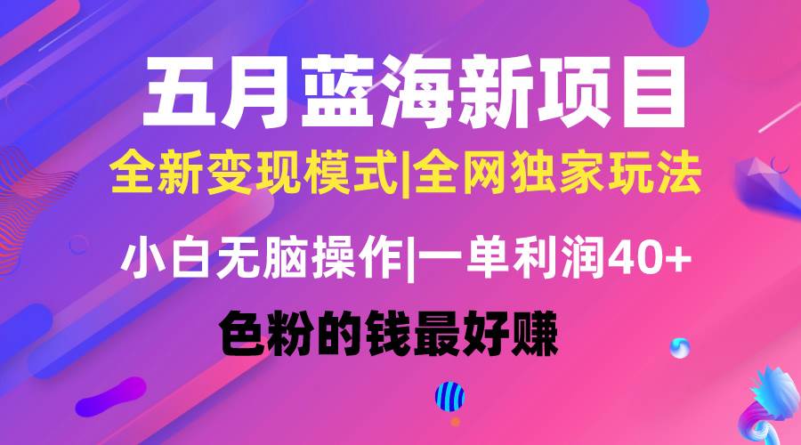 五月蓝海项目全新玩法,小白无脑操作,一天几分钟,矩阵操作,月入4万+-一起发